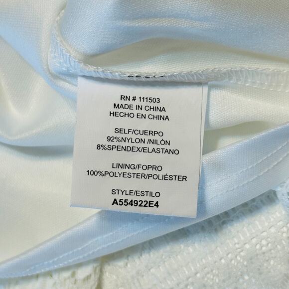 As U Wish Smocked Back Lace Dress Juniors XL Short Sleeve Ivory Summer Party NWT - Picture 9 of 11